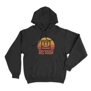 Distressed Retro Sunset Unisex Hoodie Black