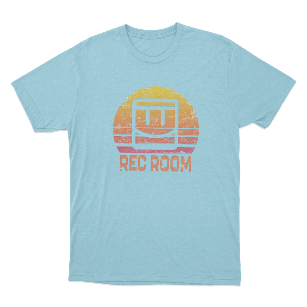 Distressed Retro Sunset Unisex T Shirt Sky Blue Distressed Retro Sunset Unisex T Shirt Sky Blue